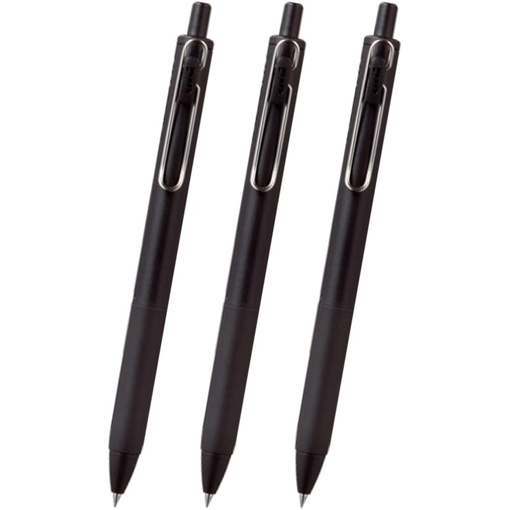 Mitsubishi pencil gel ink ballpoint pen uni-ball one uniball one 0.38mm black black shaft set of 3