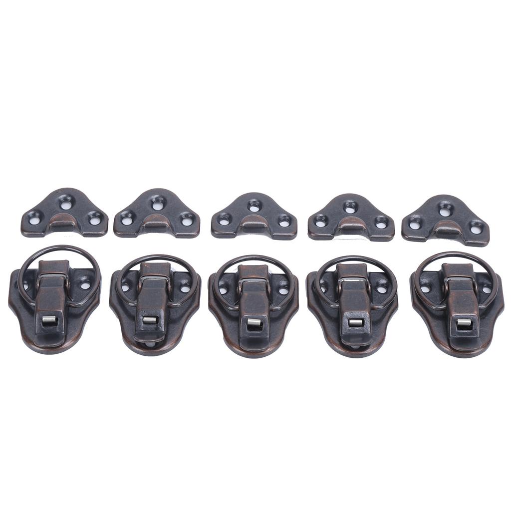 5 Sets Latch Hasp Antique Alloy Toolbox Hardware Lock for Small Object Boxes Dollhouses