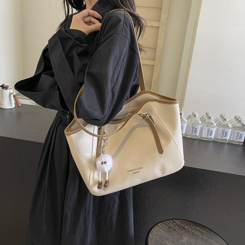 

Simple retro large-capacity bag women s 2024 new shoulder underarm bag fashionable foreign senior commuter tote bag