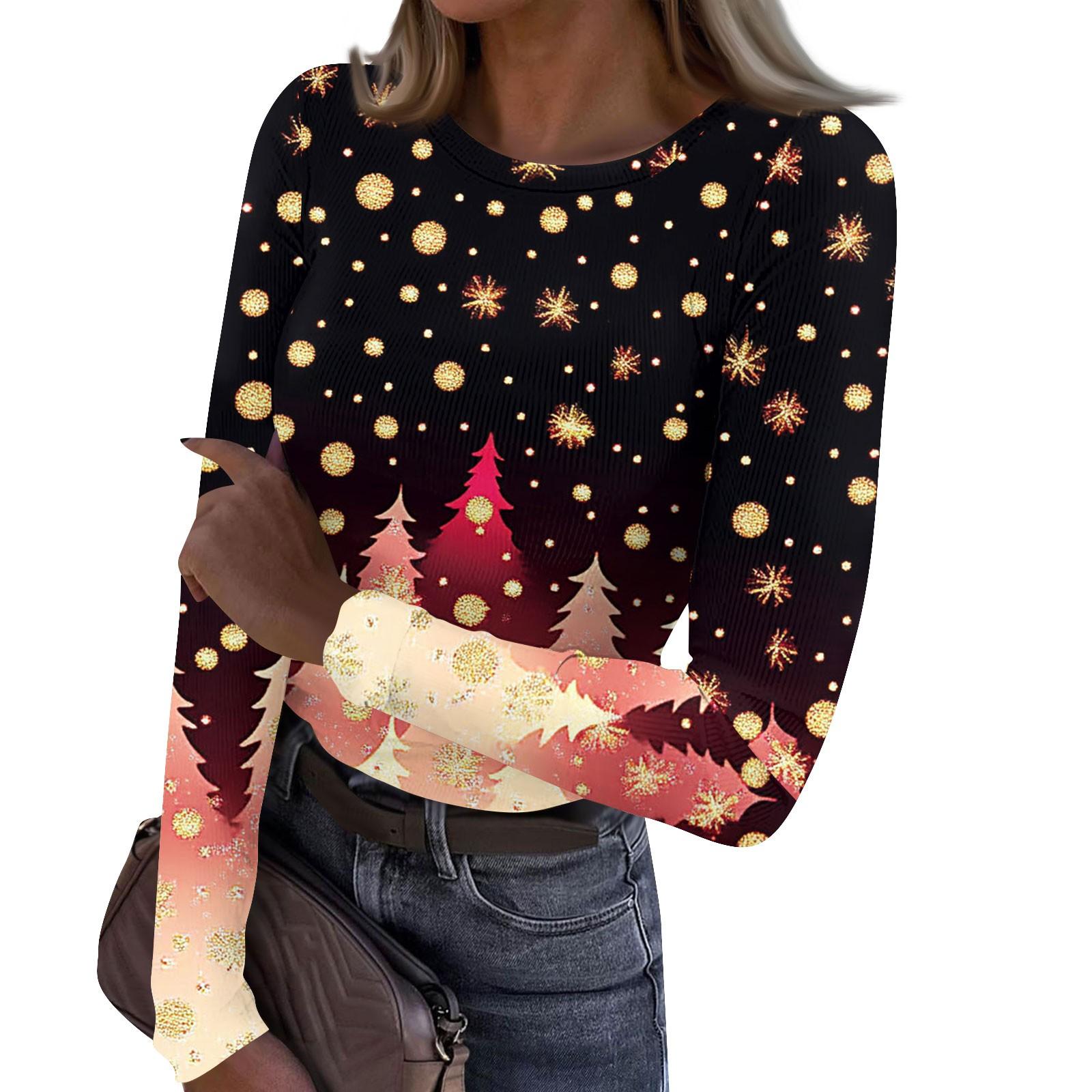 

Женская и зимняя футболка с тонким низом, модная повседневная футболка с градиентным принтом и круглым вырезом, пуловер с длинным рукавом L жёлтый