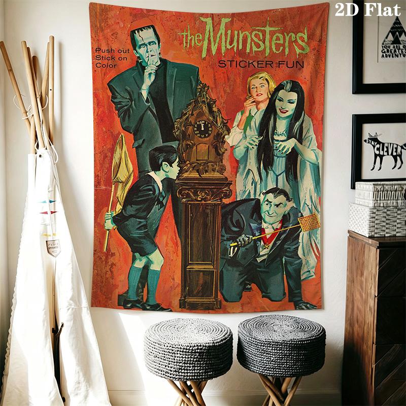 The Munsters Family Print Pattern Home Decor Tapestry, Wall Hanging, Decorative RV Wall Cloth.XGT0914172