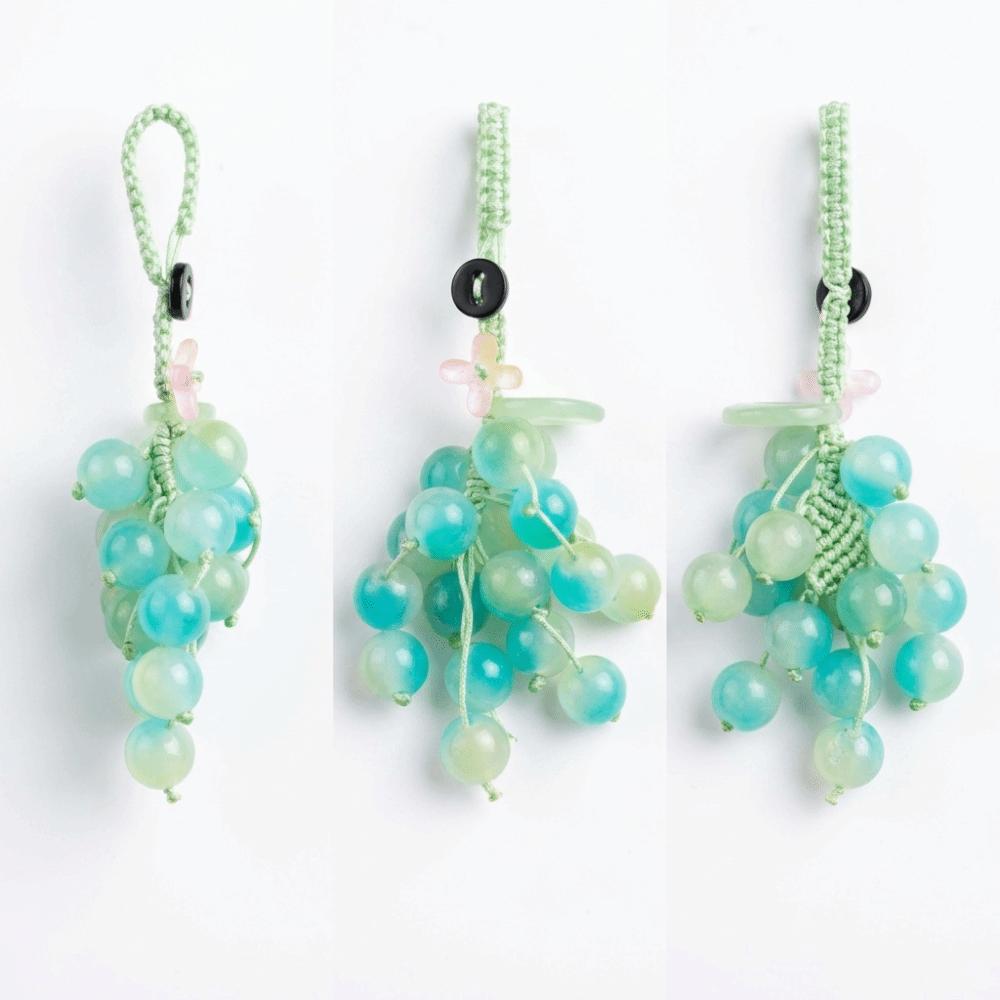 Chinese Style Lucky Pendant Cute Grape Design Bag Hanging Ornament Key Chain Birthday Gift