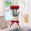 Apricot Lamb Rose Vase Children's Plush Animal, Soft and Cute Stuffed Animal for Babies and Boys, Plush Rose Vase 30cm