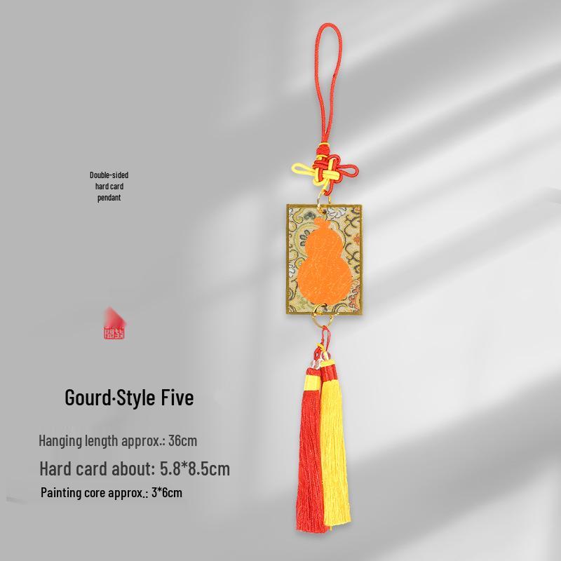 Brocade Calligraphy Ornament: Mini National Style Xuan Paper Pendant - Cultural and Creative Fortune Card Gift