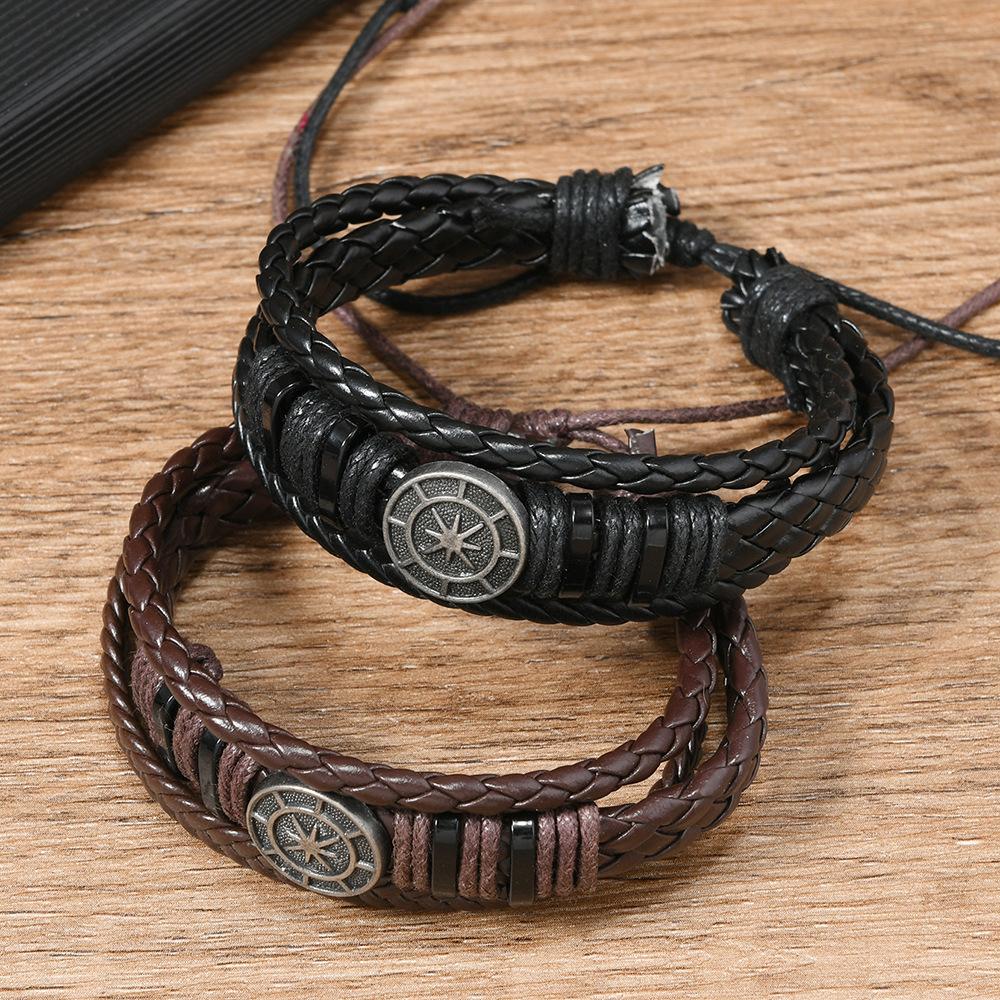 Vintage Braided Leather Bracelet For Men Ethnic Retro Accessory Gifts