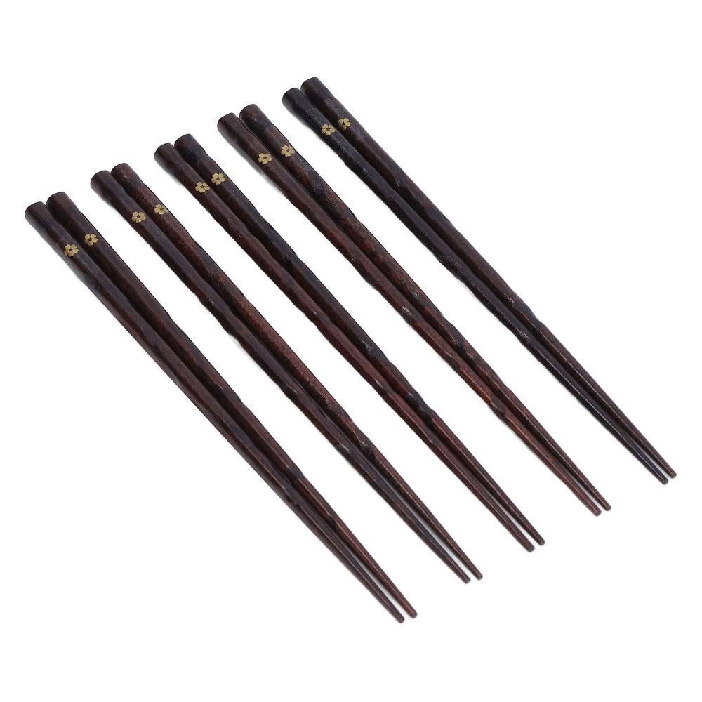 5Pair Wooden Chopsticks Printed Pattern Tableware Set Retro Chopstick Pack  Souvenir Preparation