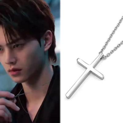 TV Series My Demon Kang Song Cosplay Necklace Unisex Cross Pendant Choker Jewelry Accessories Gifts