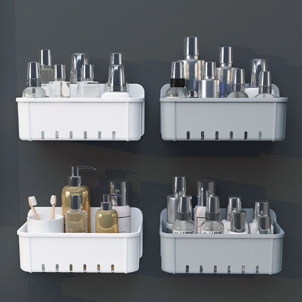 

Полка для хранения на стене без перфорации, самоклеящаяся полка для туалета, органайзер для ванной комнаты, полка для кухни белый