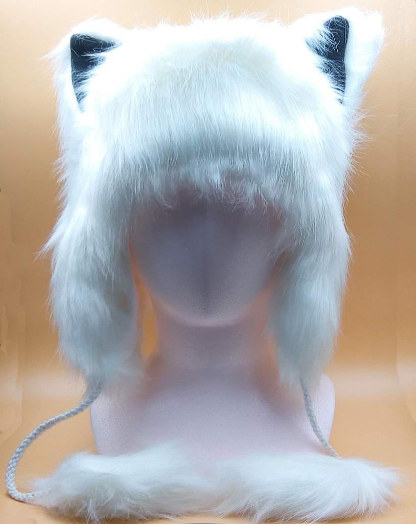 Cat Ear Ear Cold Protection [APOSITIV] Hat, White, Women's, Adult, Fur, Casquette, Earmuff, Fluffy, Cap, Cat, (White)