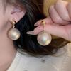 Large Pearl Stud Earrings Women 16mm/18mm Iridescent Mother-of-Pearl Geometric Design 14K Gold Post 2026 Fashion