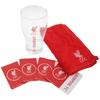 Liverpool FC Official Wordmark Mini Football Bar Set (Pint Glass, Towel & Beer Mats)