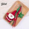 Santa Claus Bag Charm Christmas Charm Crochet Keychain Pendant with Knitted Holiday Embellishments Faux Leather Star Xmas Hanging Decor for