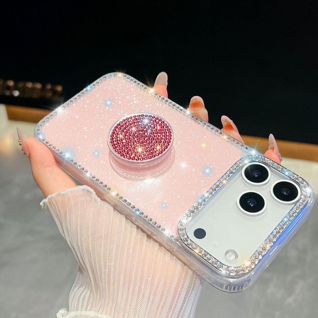 Gem Love Ständer für IPhone17Air Handyhülle für Apple 16E Diamant Glitzerpuder 15Promax
