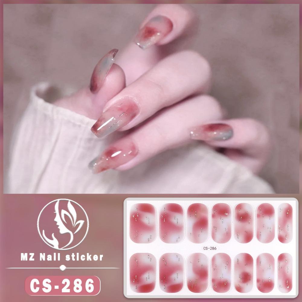 New waterproof no-bake gel nail polish film full sticker New Year's nail art film paper nail film paper patch
