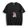Yawning Black and White Cat Graphic T-Shirt