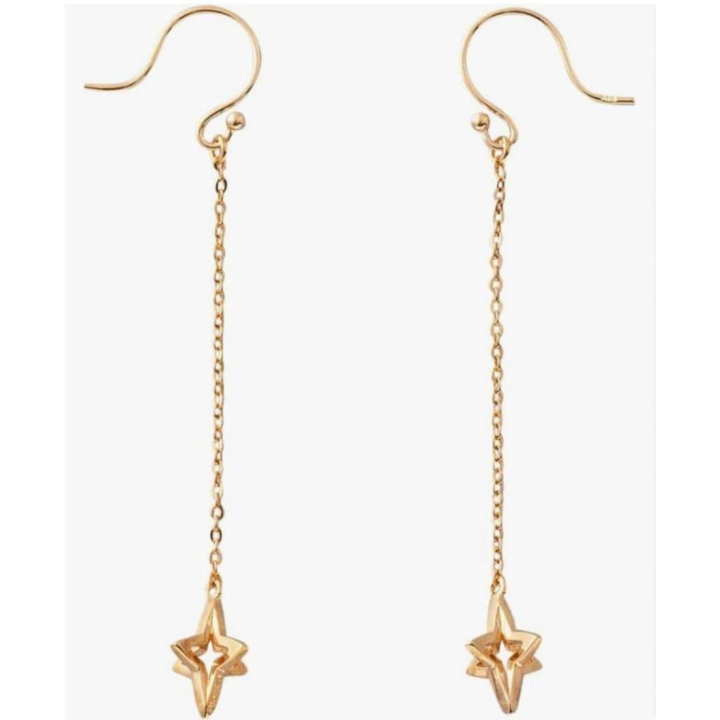 Used ete/Earrings Star Long Chain/SV925 K18