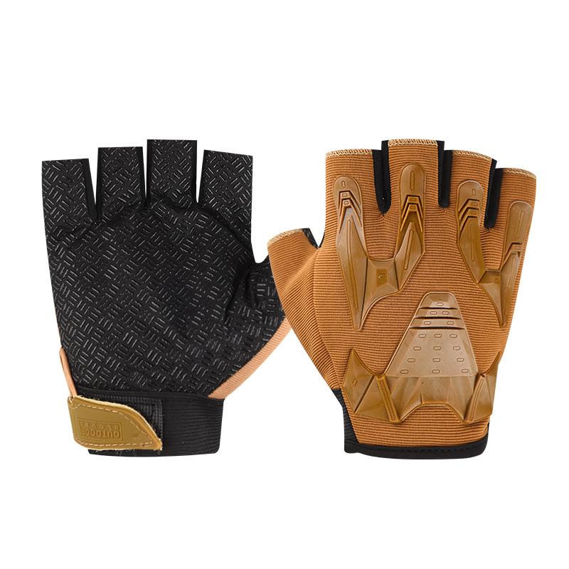Tactical Half Finger Gloves Men's Outdoor Sports Cycling Training Anti Slip and Wear Resistant Protection Operations Military Fan Seal Special Forces