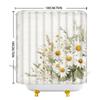 Antyczny Bukiet Stokrotek Zasłona Prysznicowa - Wzór Kwiatowy z Teksturą Starego Papieru, Białe i Żółte Stokrotki, Tkanina Poliestrowa