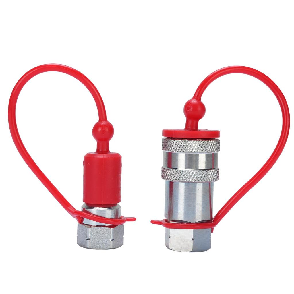 2 Pcs Hydraulic Quick Connect Coupler Set 14 Inch NPT ISO7241A Hardened Steel Hydraulic Quick