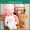 Adorable Milk Tea Bear Plush Toy Cute Stuffed Animal Backpack For Girls Gift
