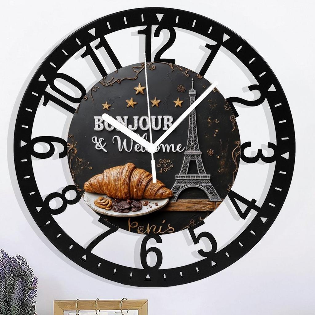 Scandinavian 25cm Circular Iron Wall Clock for Modern Living