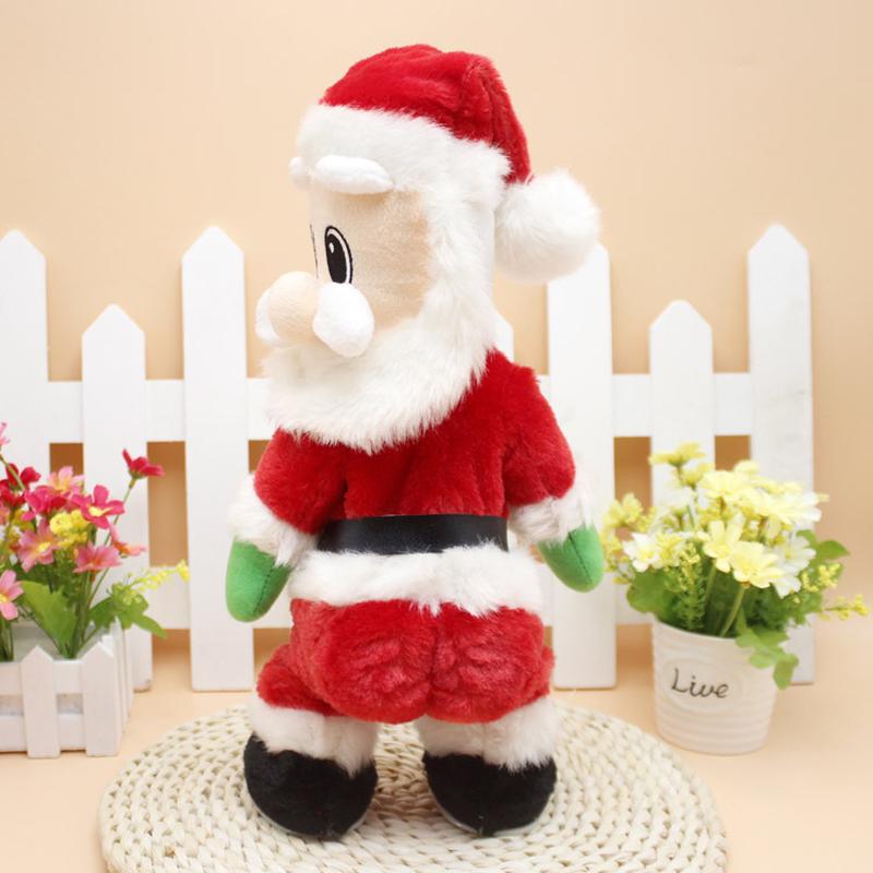 Babbo Natale di Natale con la figura di un fianco contorto che canta giocattoli elettrici per bambini