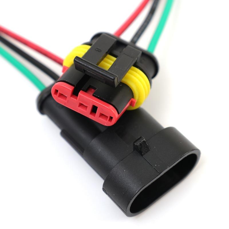 3P Way Waterproof Electrical Auto Connector Male Female Plug with Wire Cable Harness for Car Motorcycle 1.5 Series HID