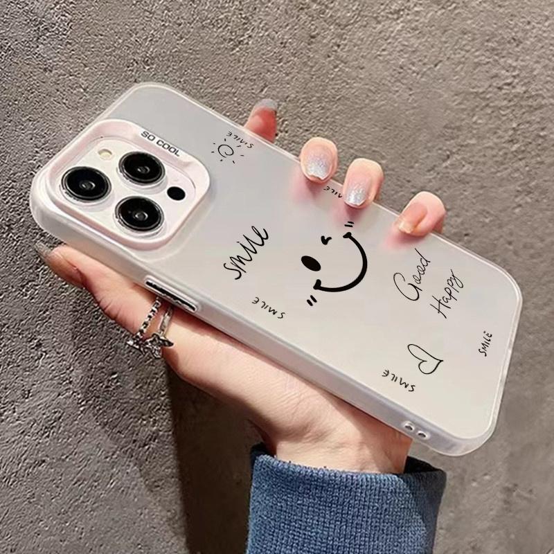 Phone Case For Samsung A15 A35 A55 A34 A05S A54 Case Galaxy S21 FE S22 S23 Plus S24 Ultra Funny Smile Angry Face Plating Cover
