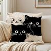 Cute Romantic Art Little Black Cat Couple Cushion Cover Pillowcase Antidustmite Living Room Sofa Decor Cushion Room