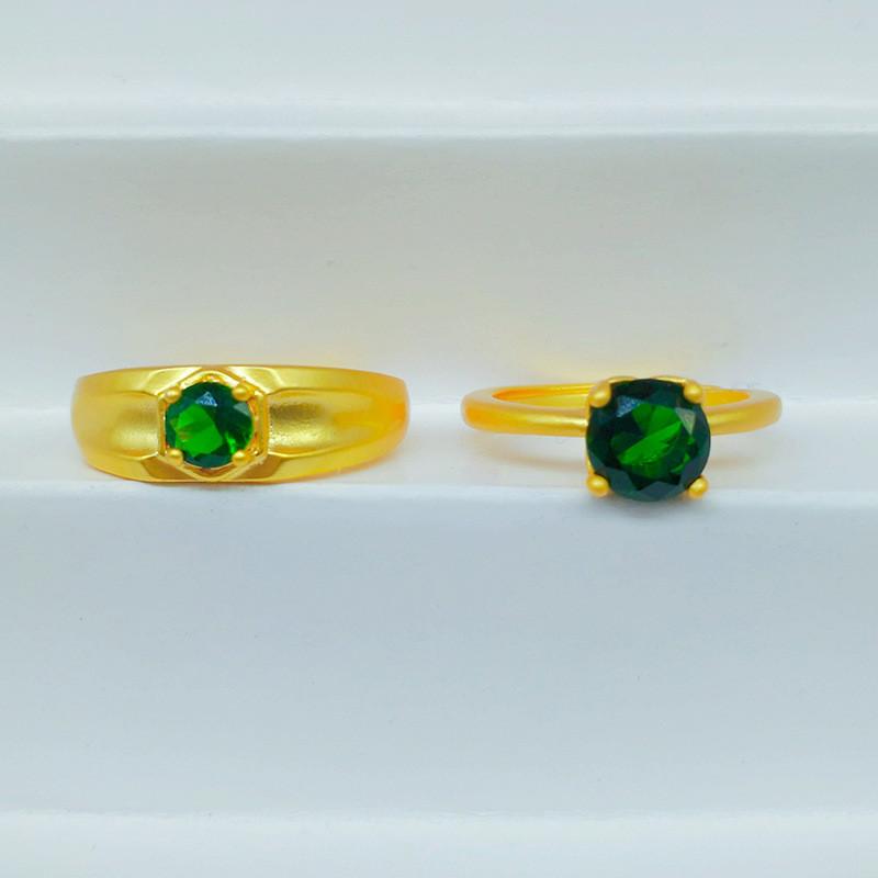 Chic Plated Gold Brass Couple Rings Featuring Stunning S For Occasions Romantic