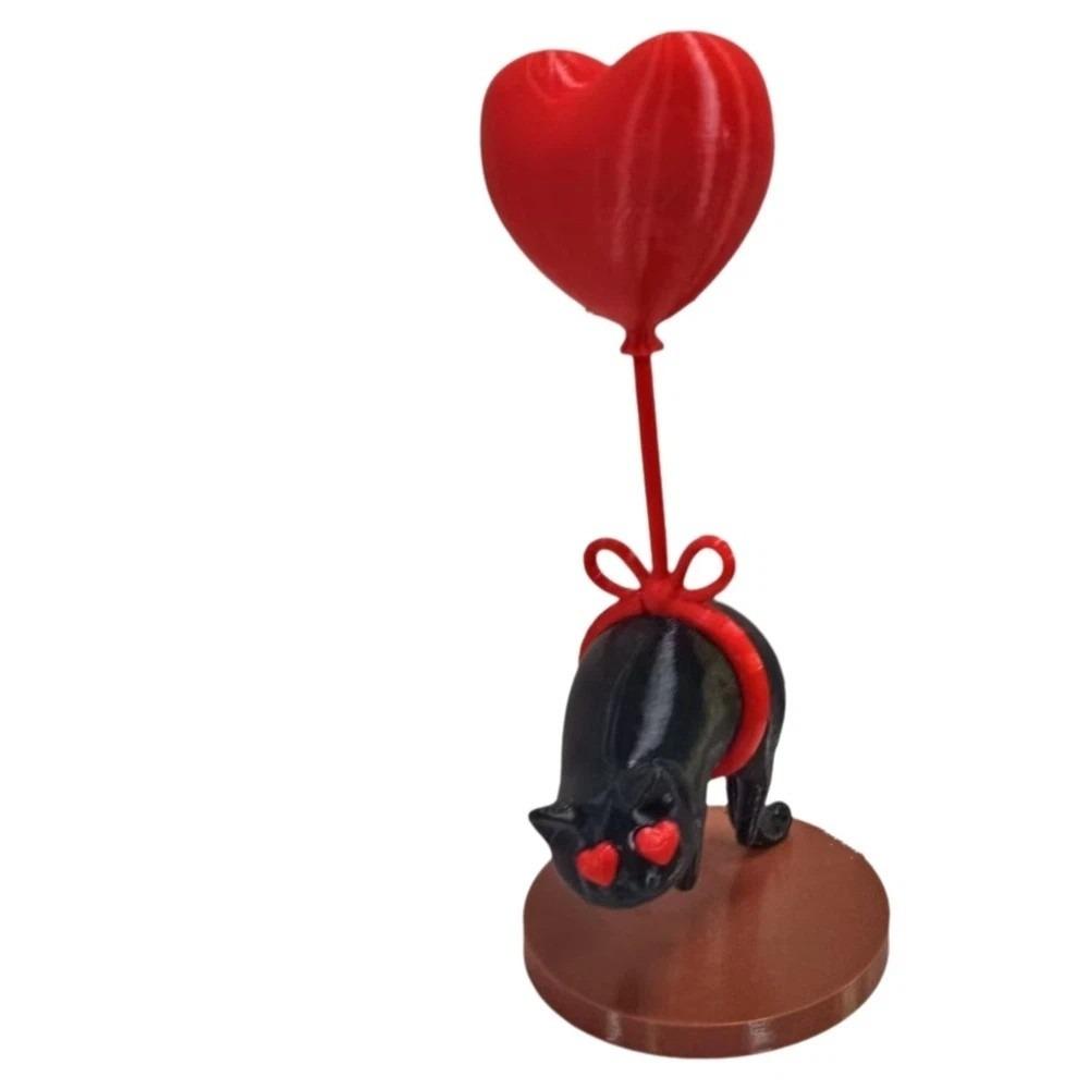 Cartoon Cat Heart Balloon Decoration Romantic Black Cat Desktop Decoration  Valentine s Day Cat Balloon