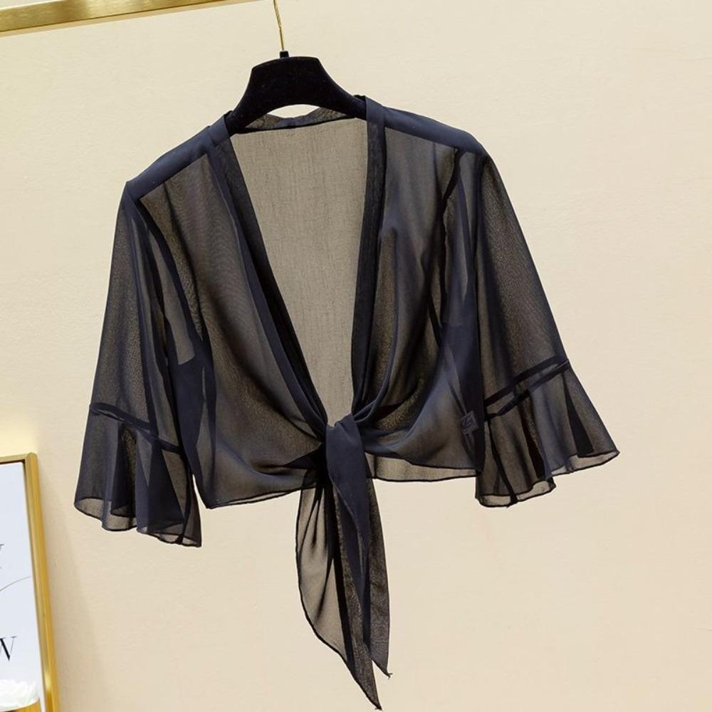Chiffon Chiffon Shawl Multicolor Thin Coat Cloak Tulle Shawl Women