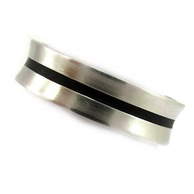 Stahlring 'Tony' Schwarz Silber