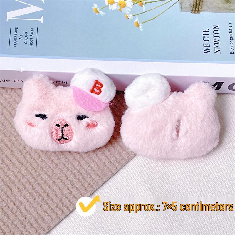 Capybara Plush Keychain with Baseball Cap - Cute Bag Decoration Doll Accessory