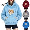 Pet Carrier Hoodie for Women Loose Fit Pullover Sweatshirt with Front Pouch Small Dog Carrying Long Sleeve Autumn Winter Casual Tops Dogs