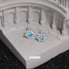 Boucles d'oreilles puces Flocon de neige Zircon bleu - Accessoire de luxe Automne/Hiver pour femmes