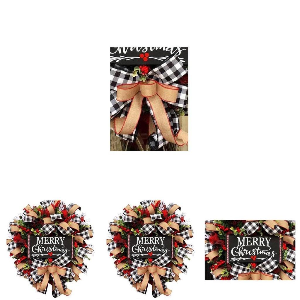 Exquisite Christmas Letter Wreath With Realistic Red Berry Bow Decor For Festive Charm