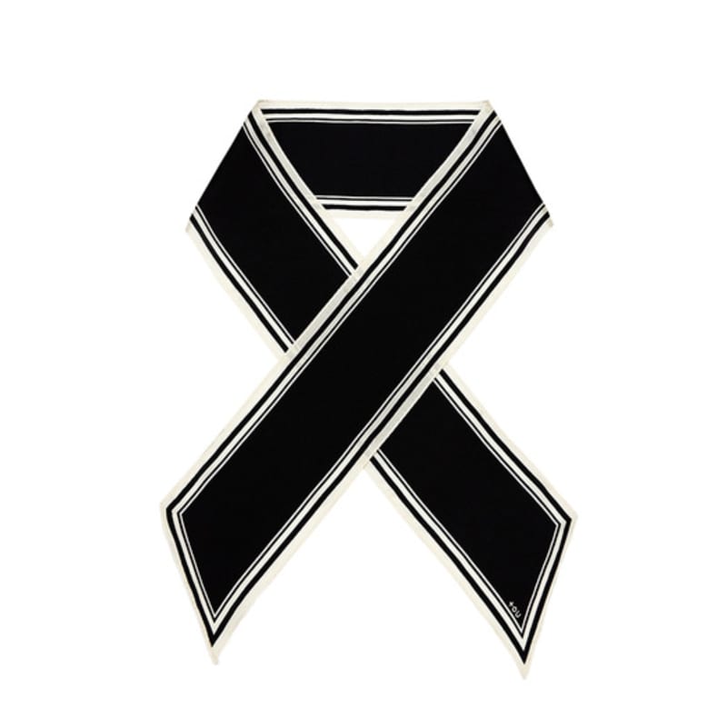 TOU [Set] NC037 Solid Chiffon Silk Scarf & Scarfring