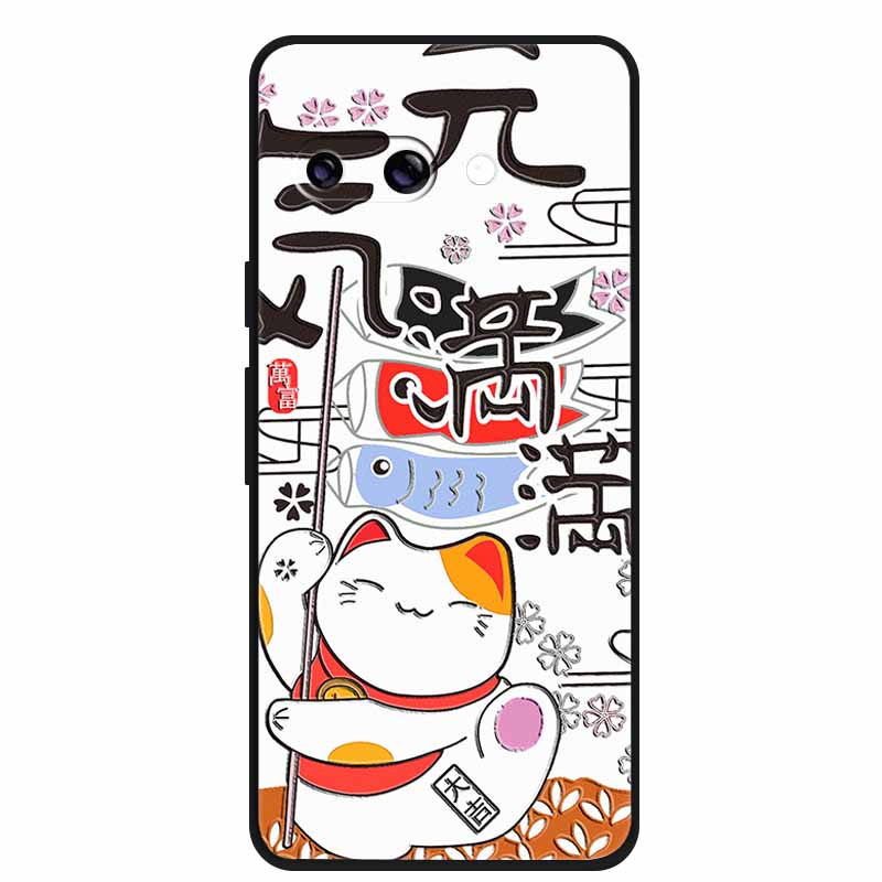 For Google Pixel 9A 5G Case 3D Relief Flower Emboss Soft Silicone various Flower Cartoon Cat Cover For Google Pixel 9a TPU Cases