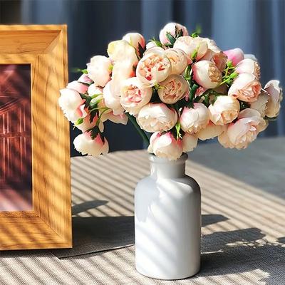 1 Strauß mit 27 simulierten Kamelienblüten DIY Heimdekoration Hochzeit Restaurant Plastikblumen