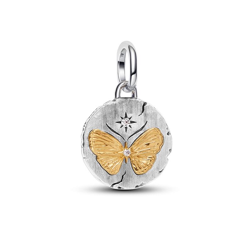 New 925 Silver Summer Coin Twelve Constellation Carving Hang Tag Charm Beads Suitable for Bracelets, Necklaces, Fashion Jewelry