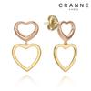 14K Schöne Zwei-Herz-Ohrringe (Gold gefüllt) C24EGF102