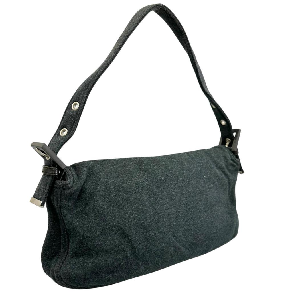FENDI Mamma bucket Shoulder Bag Dark gray Women one belt used
