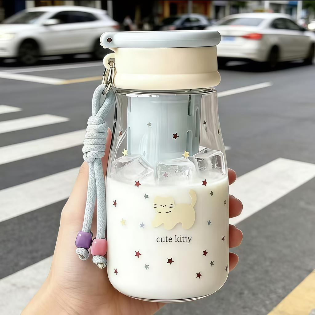 Water bottle summer high value plastic cup large capacity girl cute portable double drinking straw water cup student outdoor accompanying cup