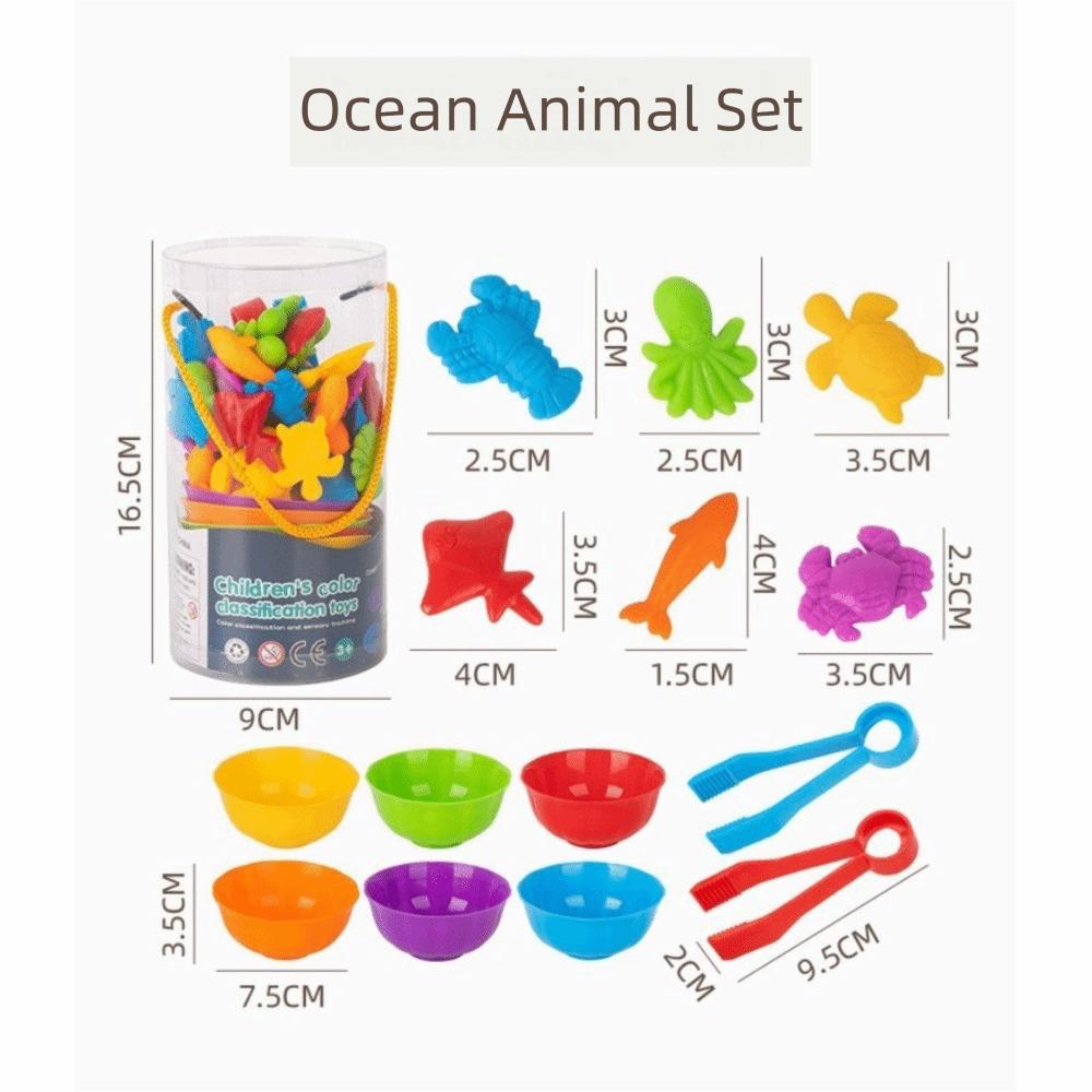 Multiple Colors Rainbow Counting Toy Bear & Dinosaur Shapes Classification Toy  Family Play