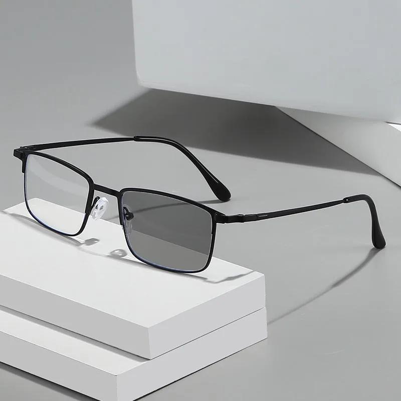 Business Photochromic Myopia Glasses Ultra-Lightweight Comfortable Classic Full-Frame Spectacles Minus Diopter 0 To -4.0