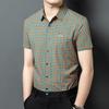 Summer New Men's Short-sleeved Shirt Fashionable Versatile Dad Loose Thin Breathable Plaid Cardigan Shirt