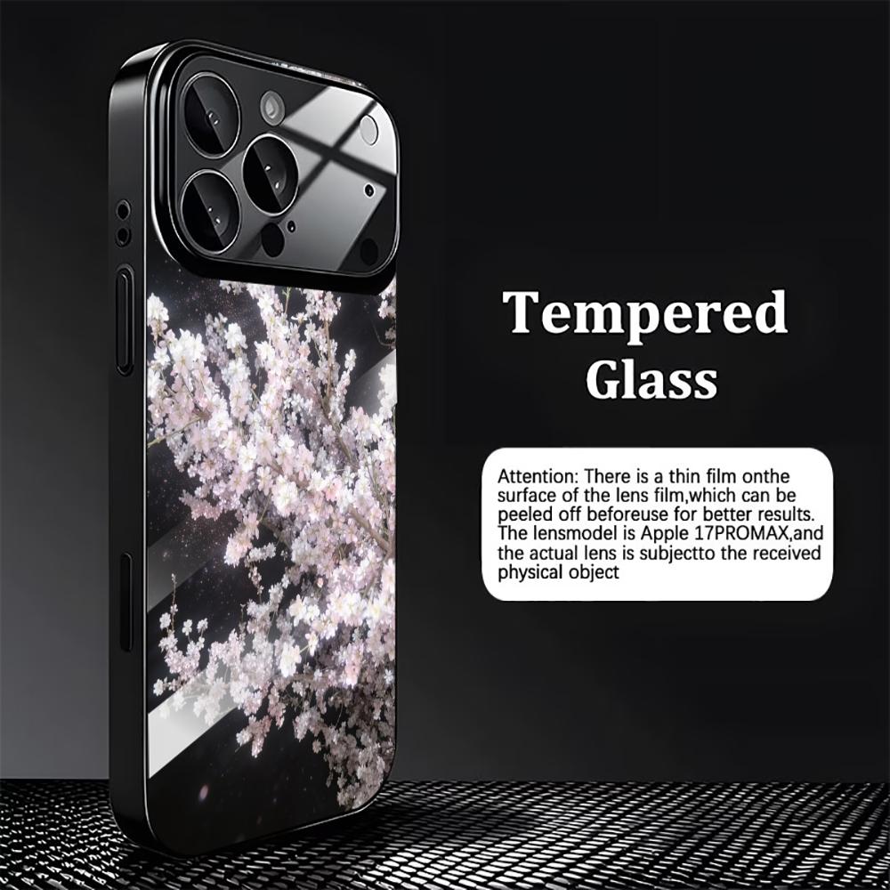 White Cherry Blossom Atmosphere Phone Case for Glass for Iphone 17 Pro Max for iPhone 17 16 15 14 13 Pm Pro Plus
