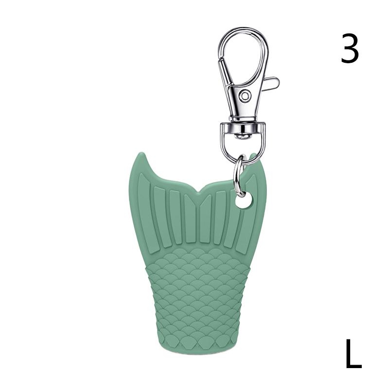 Fishtail Style Silicone Keychain Cap Lip Gloss Accessories Portable Durable Holder Keychain Compatible For Lipstick Storage Cap