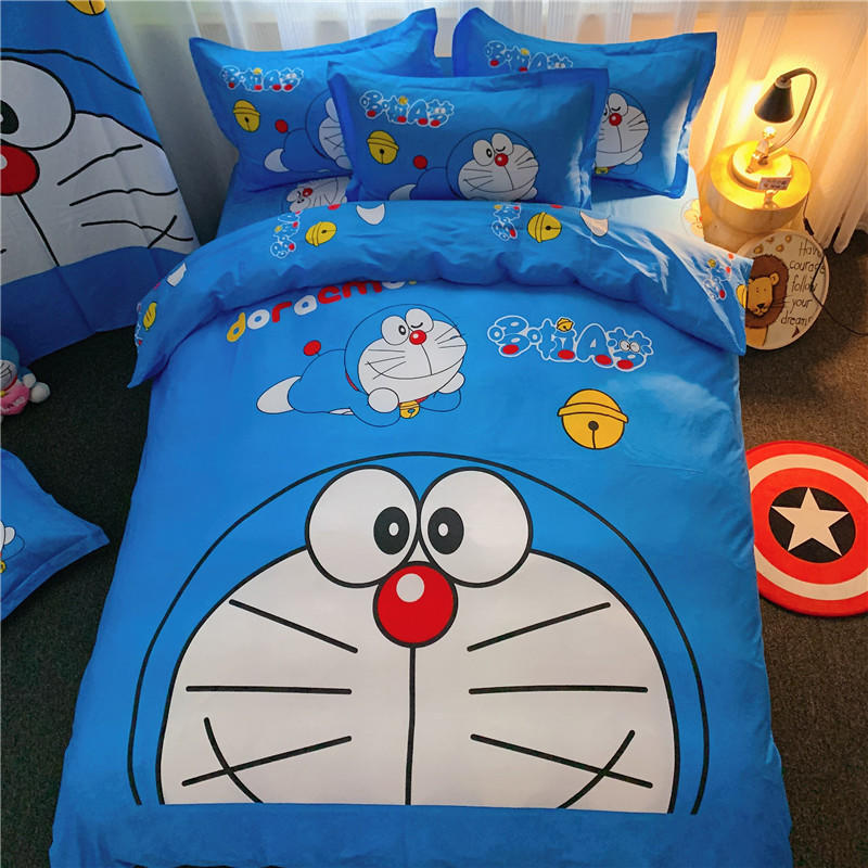Japansk anime Påslakan Örngott 3D-tryckt D-Doraemon Sängkläder Påslakan för Barn Flickor Pojkar Tonåringar
